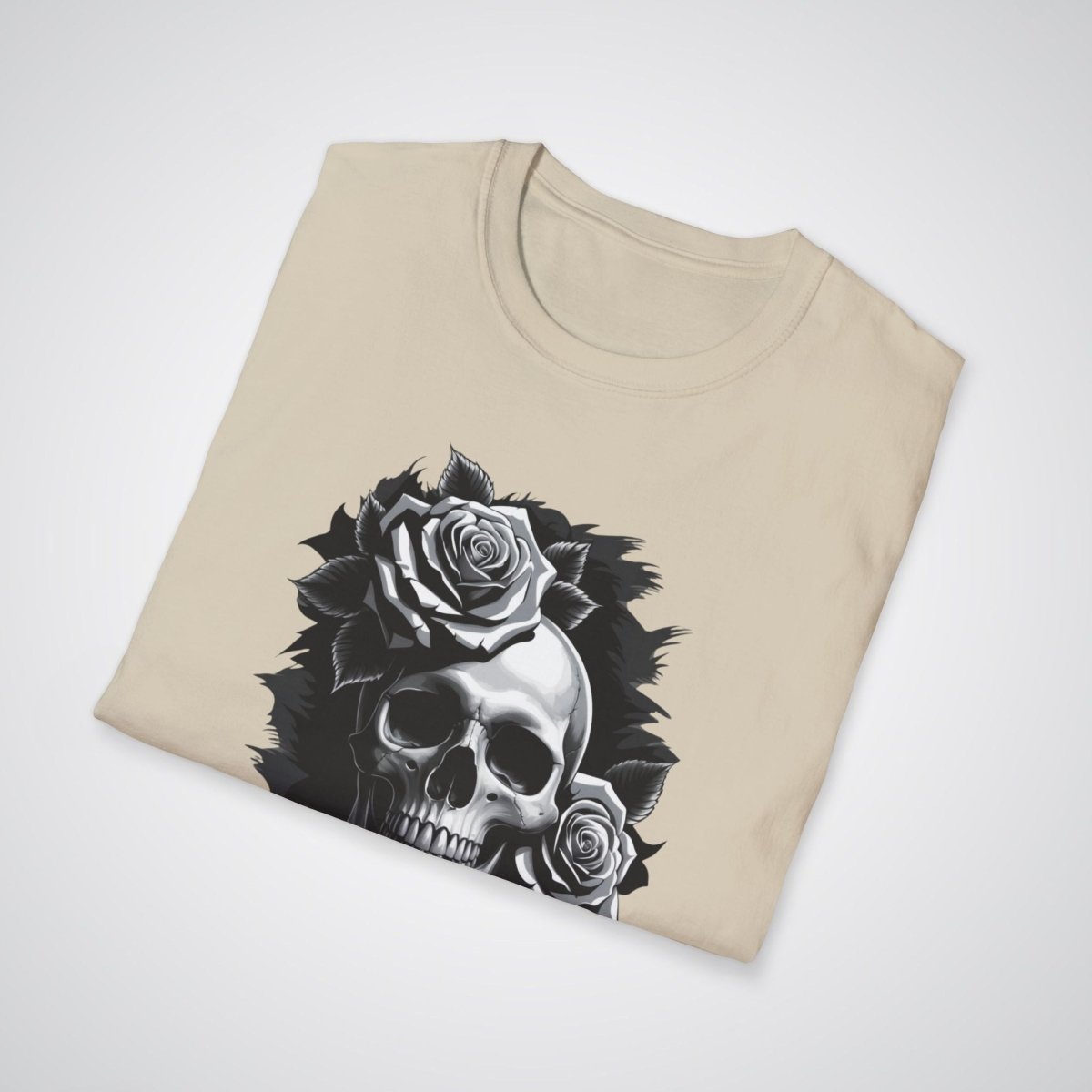 Skull with Roses Realism Tattoo Unisex T-Shirt - Tattoo Unleashed