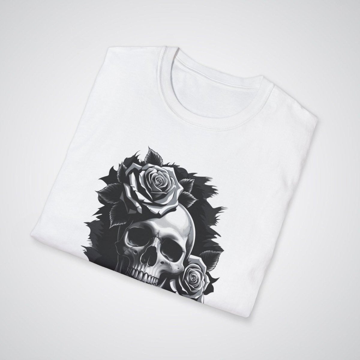 Skull with Roses Realism Tattoo Unisex T-Shirt - Tattoo Unleashed