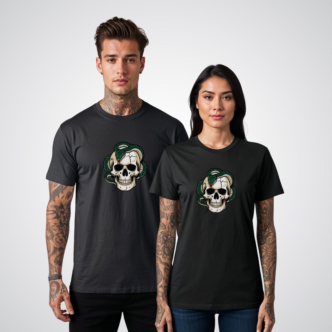 Snake and Skull Hybrid Neo - Traditional Tattoo Unisex T-Shirt - Tattoo Unleashed