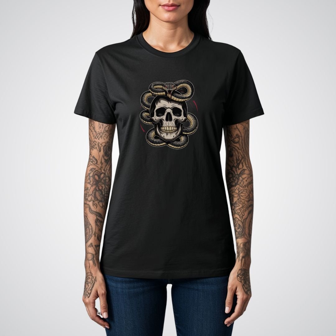 Snake and Skull Tattoo Unisex T-Shirt - Tattoo Unleashed