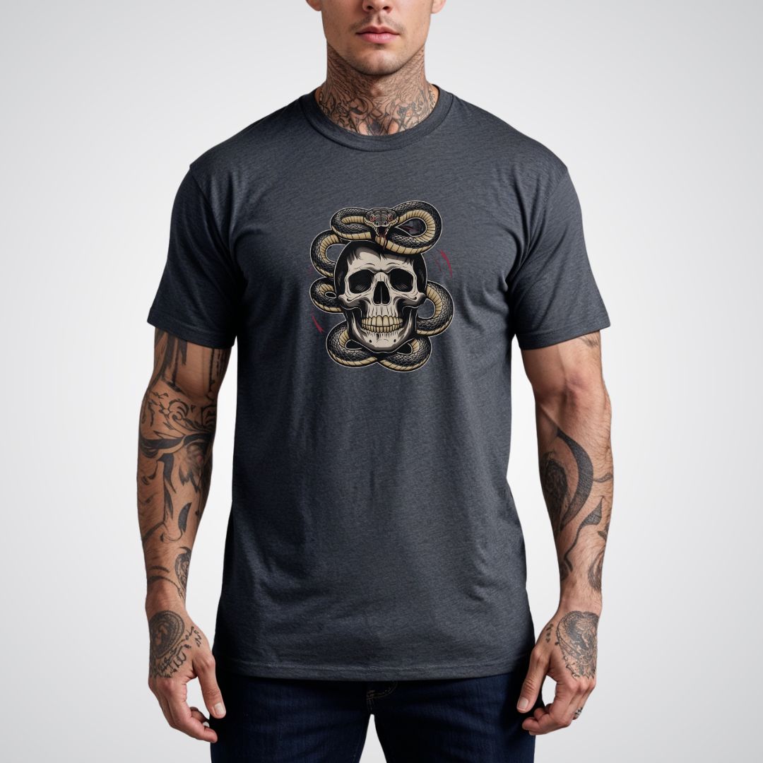 Snake and Skull Tattoo Unisex T-Shirt - Tattoo Unleashed