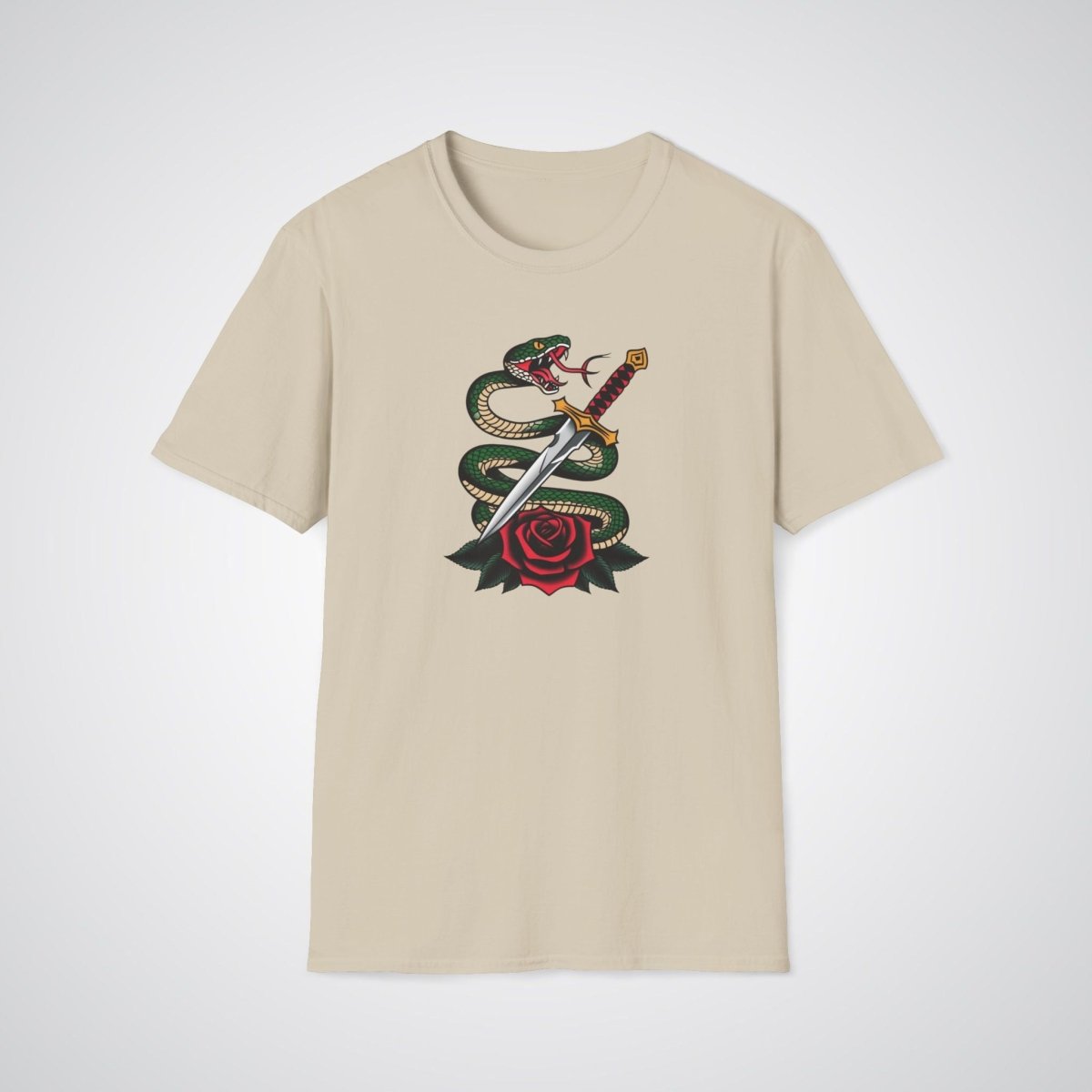 Snake Coiled Around a Dagger Neo - Traditional Tattoo Unisex T-Shirt - Tattoo Unleashed