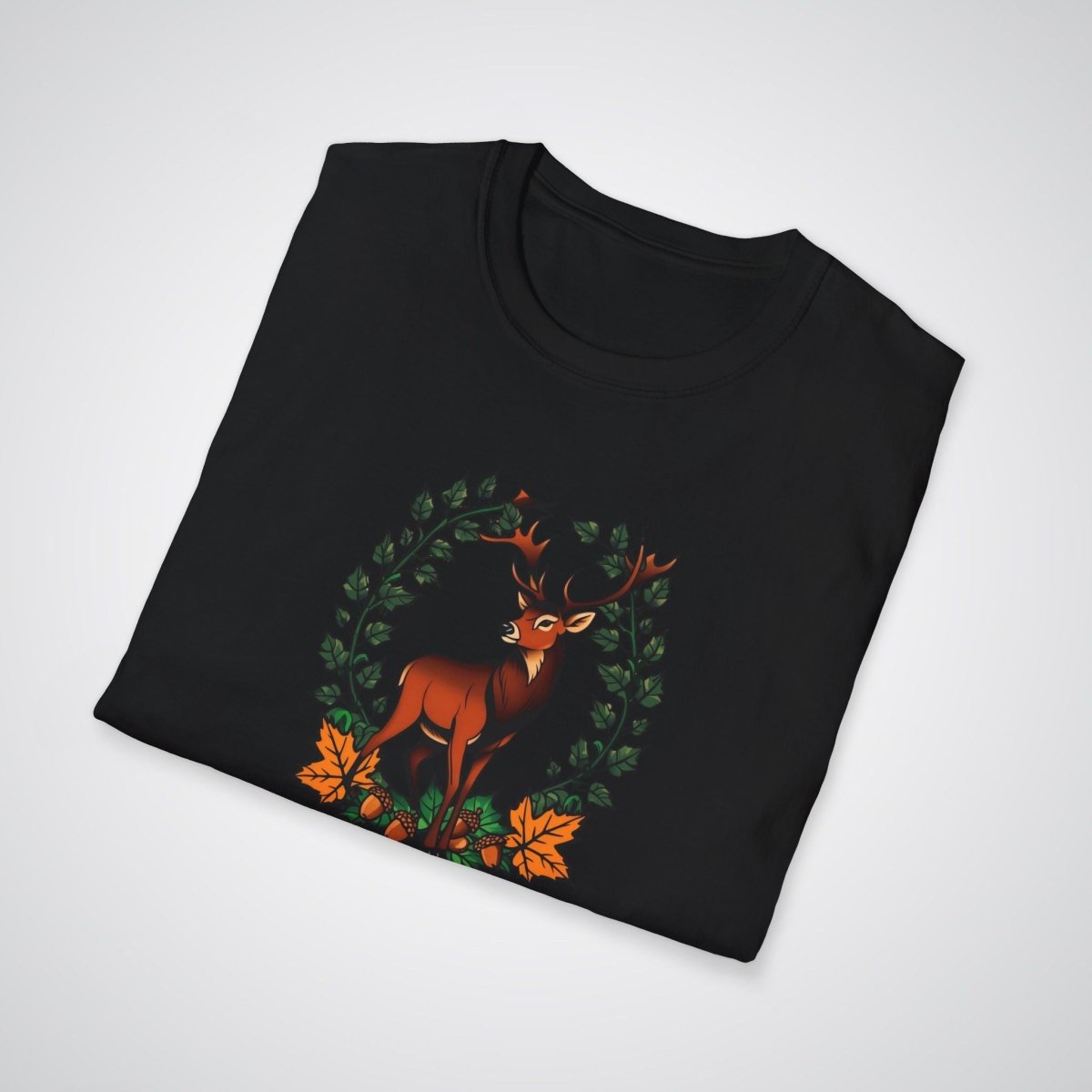 Stag with Antlers Covered in Ivy Unisex T-Shirt - Tattoo Unleashed