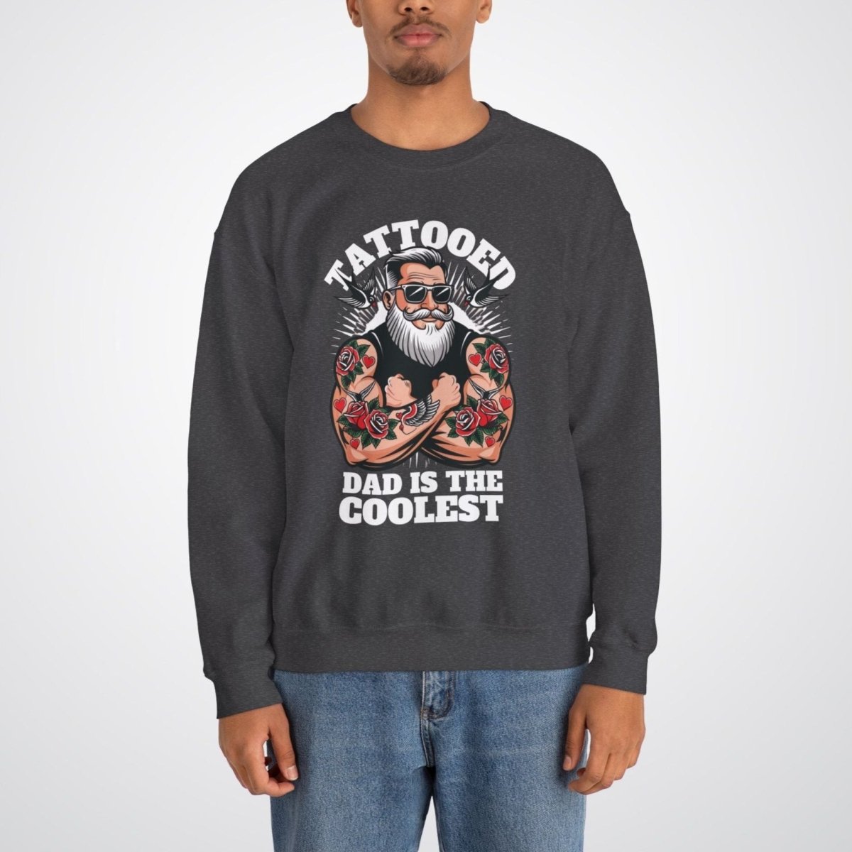 Tattooed Dad is the Coolest Unisex Crewneck Sweatshirt - Tattoo Unleashed