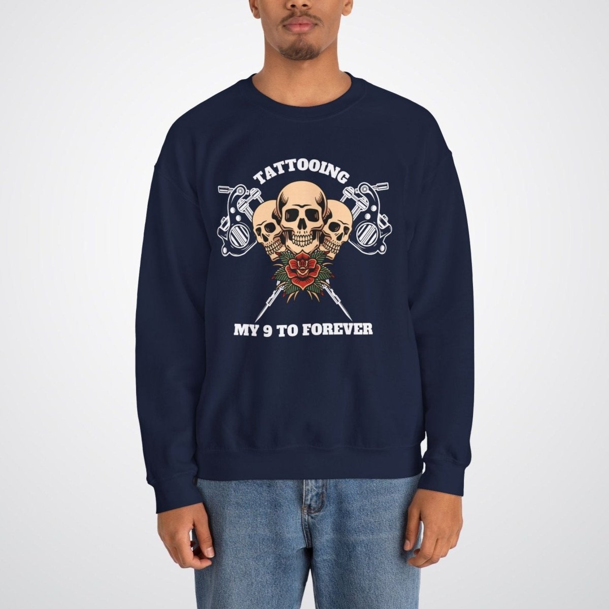 Tattooing my 9 to forever Unisex Crewneck Sweatshirt - Tattoo Unleashed