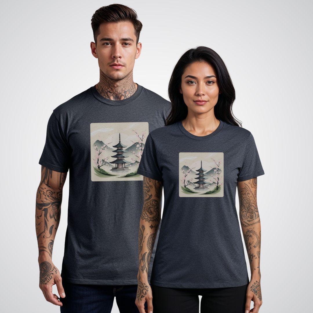 Traditional Japanese Pagoda Tattoo Unisex T-Shirt - Tattoo Unleashed