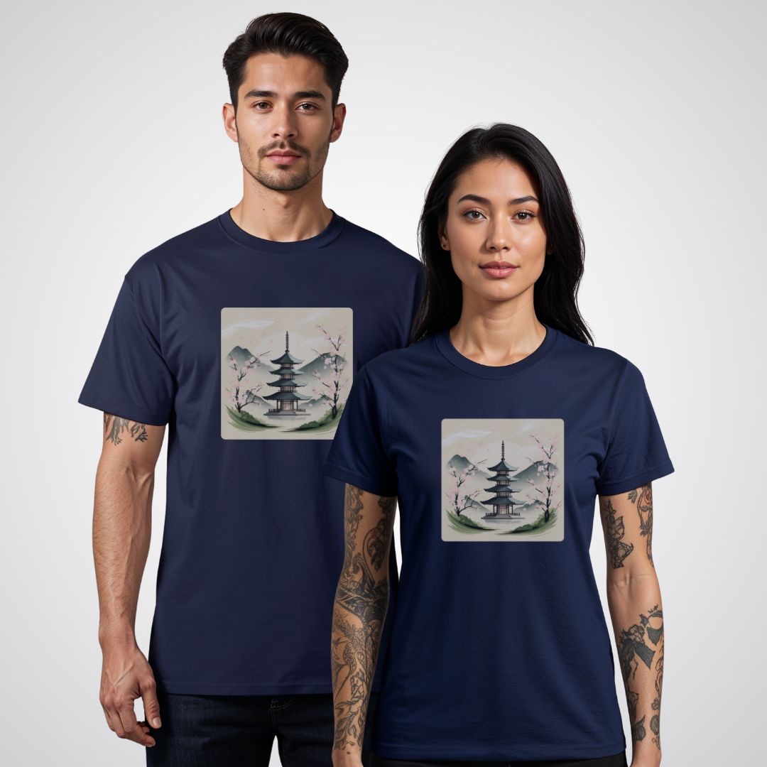 Traditional Japanese Pagoda Tattoo Unisex T-Shirt - Tattoo Unleashed