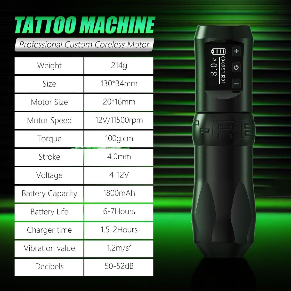 U - REX Wireless Tattoo Gun Machine Kit for Beginners & Pros UR - KKWL - Tattoo Unleashed