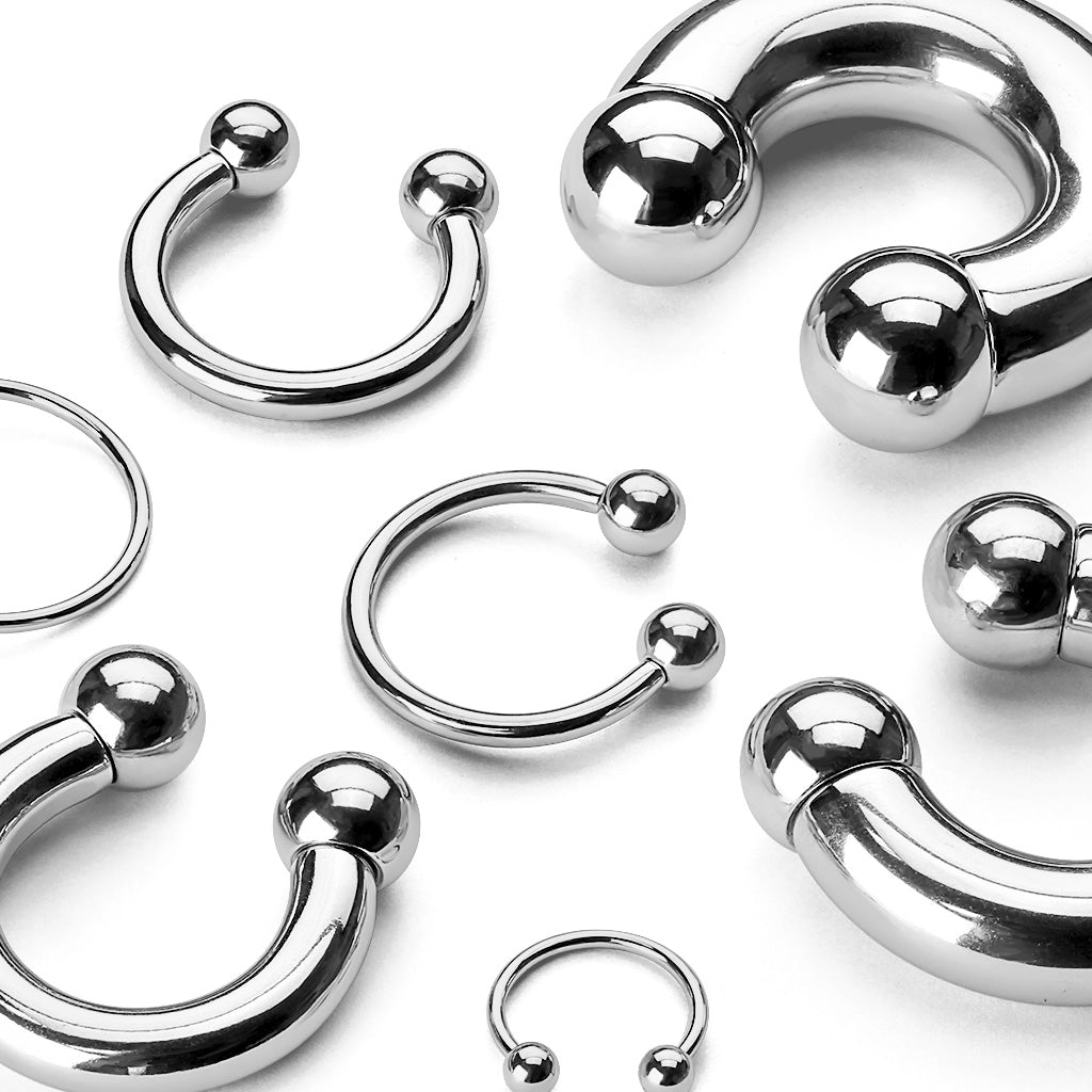 Circular Horseshoe Barbells Steel - 14GA & 16GA